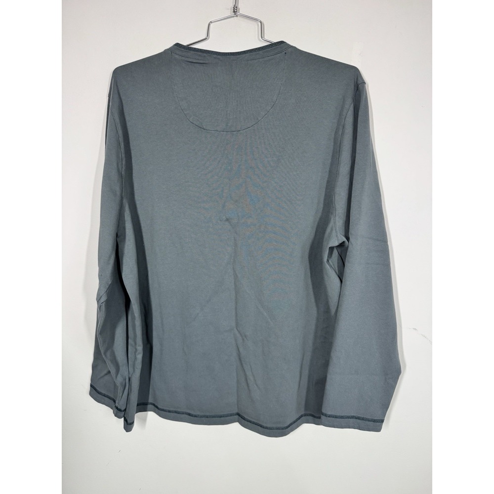 Carbon 2 Cobalt Gray Henley Heavyweight Long Sleeve Henley Shirt Men's XXL Work - Picture 3 of 9